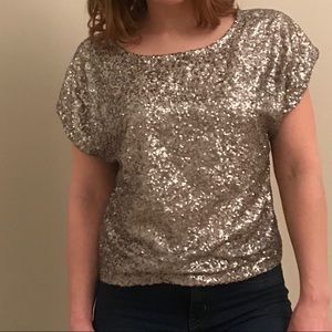 Sequin front tee shirt